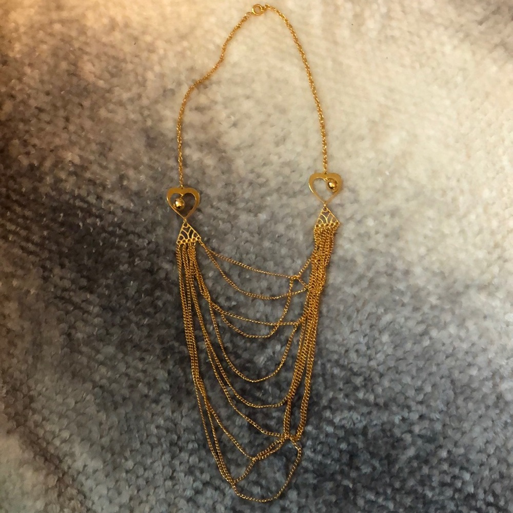 Gold colored heart necklace